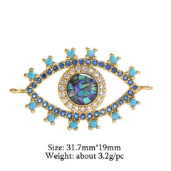 Evil Eye Blue Black American Diamond Crystal Centre Pcs For Women