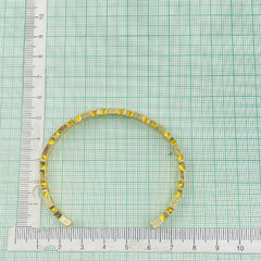 Square Gold American Diamond Crystal Cuff Kada Bangle For Women