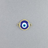 Evil Eye Gold Blue Brass Enamel Charm For Women