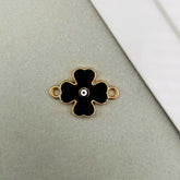 Brass With Black Gold Gold Flower Pendant Combo Pack Of 6 For Women