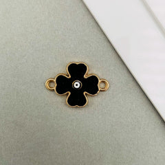 Brass With Black Gold Gold Flower Pendant For Women Girls