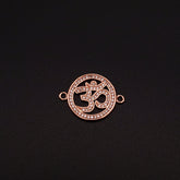 Om Rose Gold American Diamond Copper Centre Pcs For Women