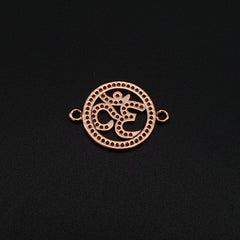 Om Rose Gold American Diamond Copper Centre Pcs For Women