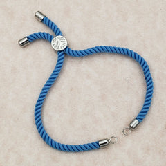 Light Blue Silver Threadâ Adjustable Bracelet For Women