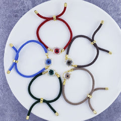 Blue Glass Eye Gold Bracelet Brass For Women