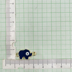 Alloy Enamel Elephant Evil Eye Dark Blue Gold Charm Pack Of 6 Women