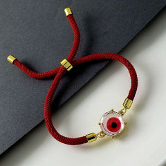 Blue Glass Eye Gold Bracelet Brass For Women