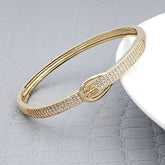 Belt Buckle Gold Copper American Diamonds Openable Kada Bangle For Women