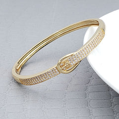Belt Buckle Gold Copper American Diamonds Openable Kada Bangle For Women
