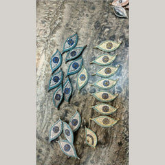 Evil Eye Leaf Silver American Diamond Crystal Centre Pcs Women