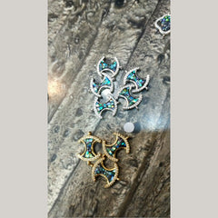 Abalone Gold American Diamond Crystal Centre Pcs For Women