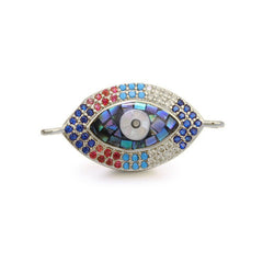 Evil Eye Oval Abalone Gold American Diamond Crystal Centre Pcs