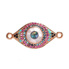 Evil Eye Gold American Diamond Crystal Centre Pcs For Women