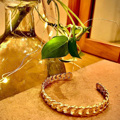 Curb Gold Copper Cuff Kada Bangle For Women