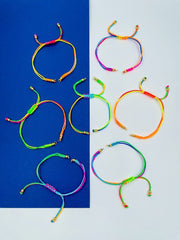 Yellow Green Gold Threads Accessories Adjustable Bracelet For Women Girls