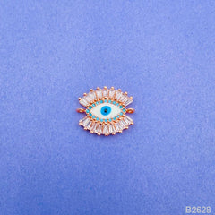 Copper Cubic Zirconia Blue Rose Gold Evil Eye Charm For Women