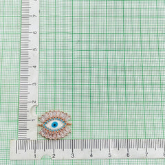 Copper Cubic Zirconia Blue Rose Gold Evil Eye Charm For Women