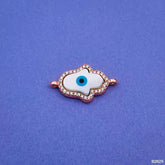 Evil Eye Hamsa Rose Gold Cubic Zirconia Copper Charm For Women