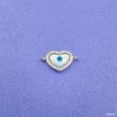 Evil Eye Heart Cubic Zirconia Silver Copper Charm For Women