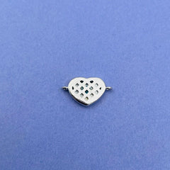 Evil Eye Heart Cubic Zirconia Silver Copper Charm For Women