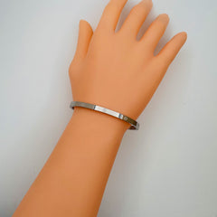 Screw Silver Bracelet Bangle Kada For Women