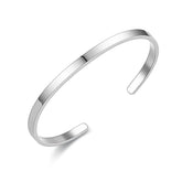 5Mm Matte Finish Stainless Steel Silver Cuff Kada Bangle Bracelet