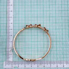 Stainless Steel Rose Gold Cubic Zirconia Butterfly Bangle Kada For Women