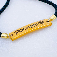 Stainless Steel Letter Engrave 18K Gold Adjustable Id Bracelet