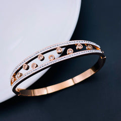 Celstra Cubic Zirconia 18K Gold Stainless Steel Openable Kada for Women