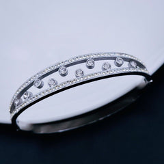 Celstra Cubic Zirconia 18K Gold Stainless Steel Openable Kada for Women