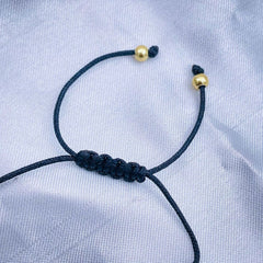 Eyelash Evil Eye Gold Copper Beads Adjustable Thread Bracelet for Girls