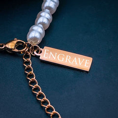 Love Green Emerald Pearl Links Toggle Clasp 18K Gold Stainless Steel Bracelet for Women