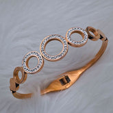 Rings Copper Cubic Zirconia White Rose Gold Openable Bangle Kada Women