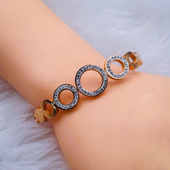 Rings Copper Cubic Zirconia White Rose Gold Openable Bangle Kada Women