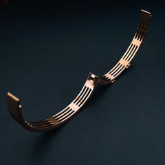 Filigree Copper Cubic Zirconia Rose Gold Openable Bangle Kada Women