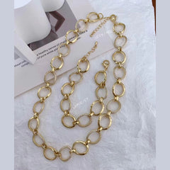 Chunky Oval 18K Gold Cubic Zirconia Copper Link Bracelet for Women