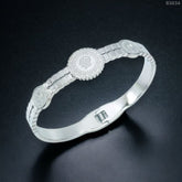 Queen Ginni Coin Silver Stainless Steel Openable Kada Bracelet for Women