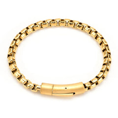 Popcorn Black 316L Stainless Steel Magnetic Clasp Bracelet For Men