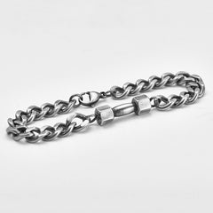 Dumbbell Barbell 18K Gold 316L Stainless Steel Dumbbell Barbell Curb Chain Bracelet For Men