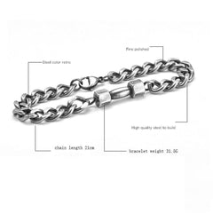 Dumbbell Barbell 18K Gold 316L Stainless Steel Dumbbell Barbell Curb Chain Bracelet For Men