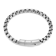 Popcorn Black 316L Stainless Steel Magnetic Clasp Bracelet For Men
