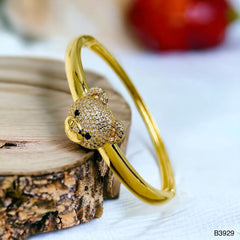 Dark Pink Teddy Bear 18K Gold Anti Tarnish Openable Kada Bangle for Women