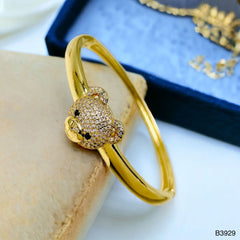 Dark Pink Teddy Bear 18K Gold Anti Tarnish Openable Kada Bangle for Women