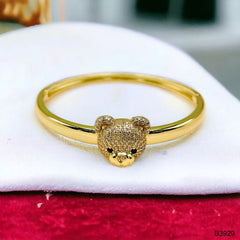 Dark Pink Teddy Bear 18K Gold Anti Tarnish Openable Kada Bangle for Women