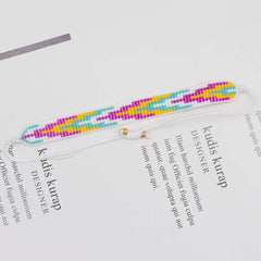 Pink Yellow Blue White Handcrafted Beads Adjustable Bracelet for Women