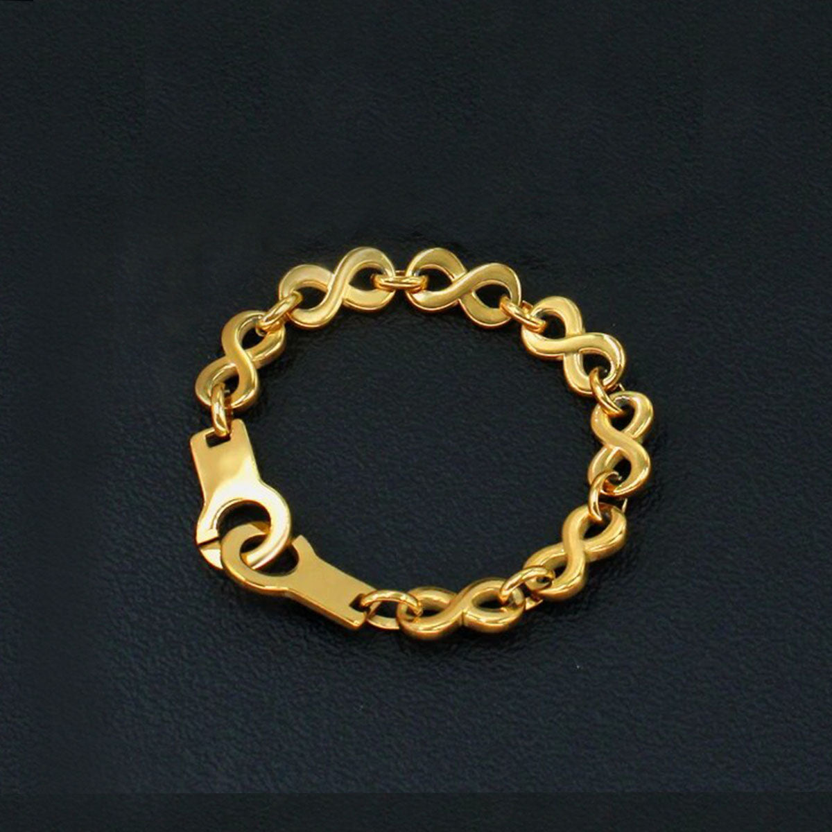 Handcuff Infinity 18K Gold Stainless Steel Anti Tarnish Chain Bracelet For Women