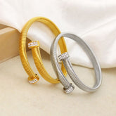 Snake American Diamond 18K Gold Anti Tarnish Stainless Steel Bracelet Kada For Women