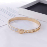 Medusa Cubic Zirconia White 18K Gold Anti Tarnish Stainless Steel Openable Kada For Women