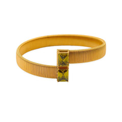 Snake Cobra Pink 18K Gold Crystal Anti Tarnish Stainless Steel Cuff Kada Bracelet For Women