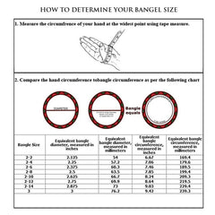 Just Like Real Laser Rhodium 22K Gold Kada Bangle Set Of 2 Women